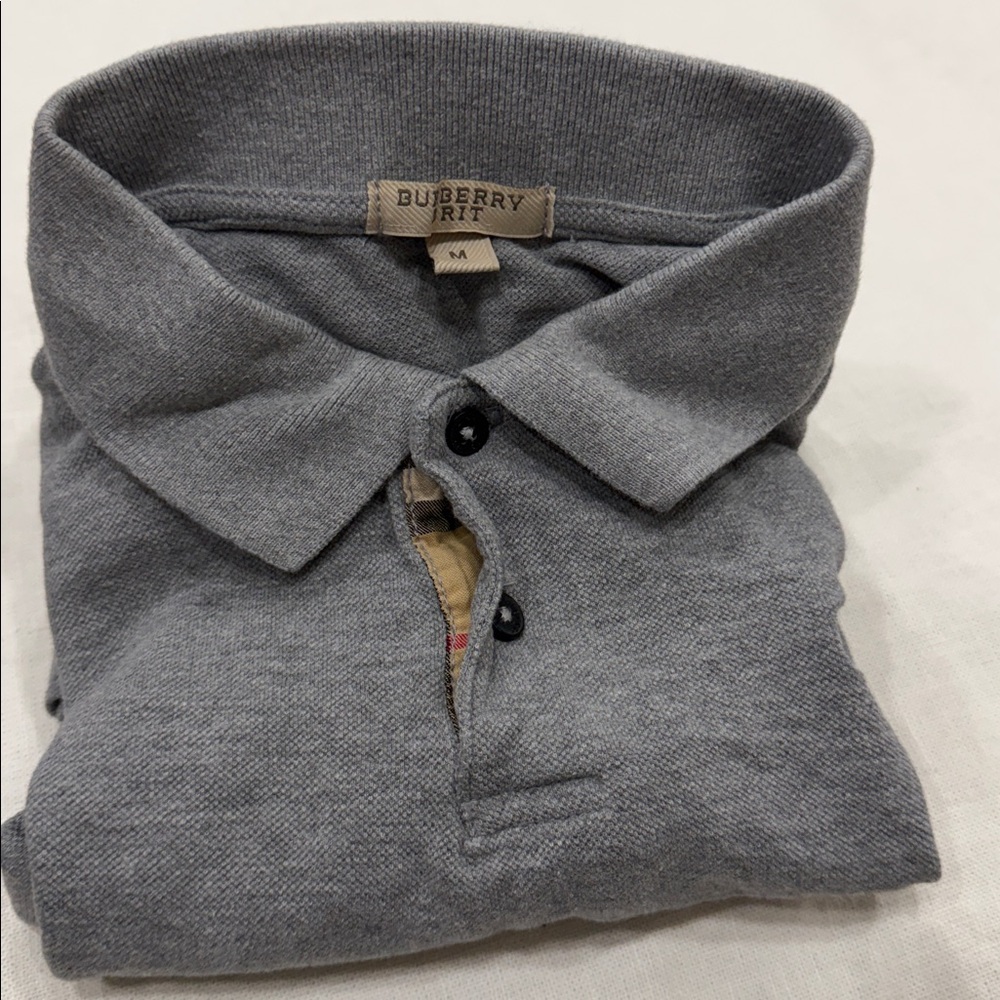 Burberry Light Grey Kids Polo Shirt